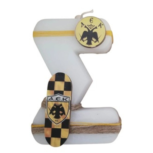 Αρωματική Χειροποίητη Λαμπάδα Μονόγραμμα με ομάδες